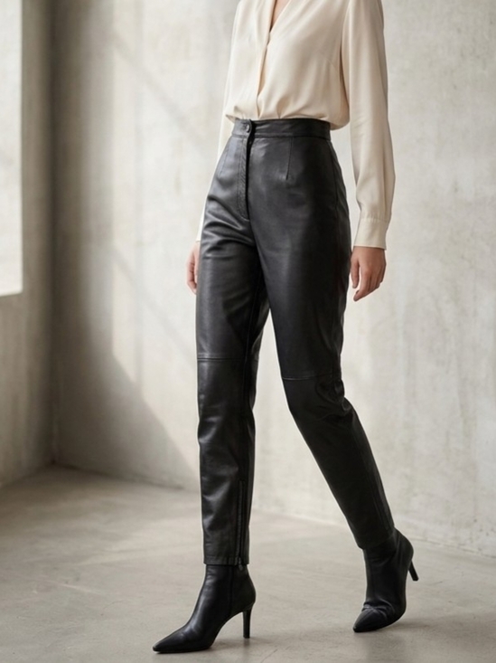 Danier Pants - Danier Black High-Rise Leather Skinny Pants Size 00